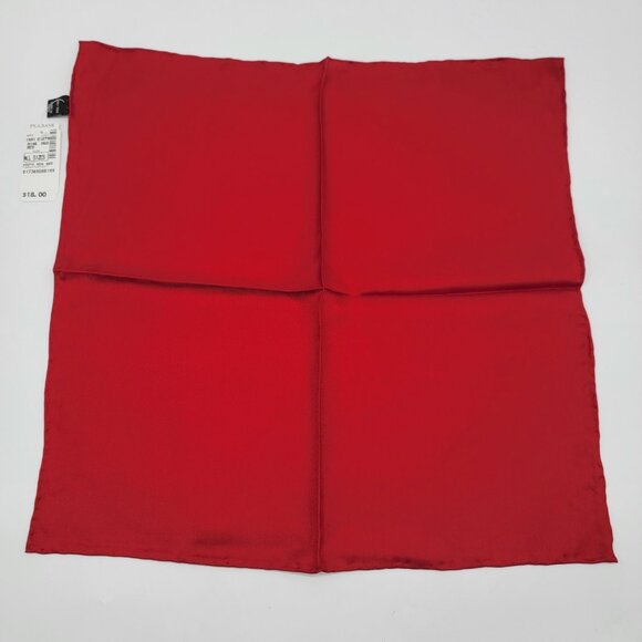 NWT 100% Silk Pocket Square Handkerchief‎ Jos A Bank Red Color Italy NEW - Picture 1 of 4